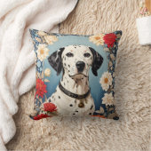 ダリエレガントアの花とダルマチア クッション (ブランケット)