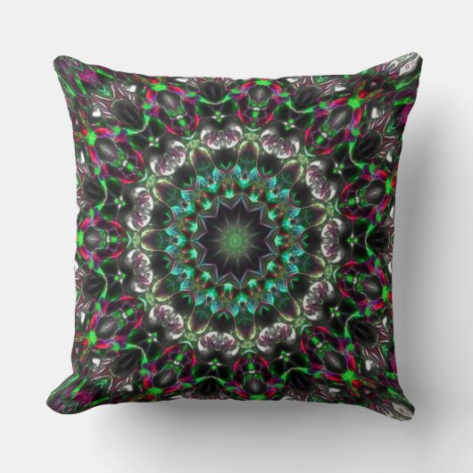 ダリオンスタイル万華鏡のように千変万化するパターンの明るい色相 クッション (正面)