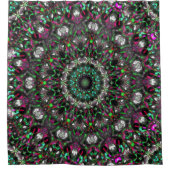 ダリオンスタイル万華鏡のように千変万化するパターンの明るい色相 シャワーカーテン (正面)