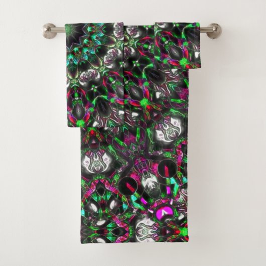 ダリオンスタイル万華鏡のように千変万化するパターンの明るい色相 バスタオルセット (インサイチュ)