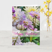 ダリカラフルアフラワーズハッピーバースデー カード (黄色い花)