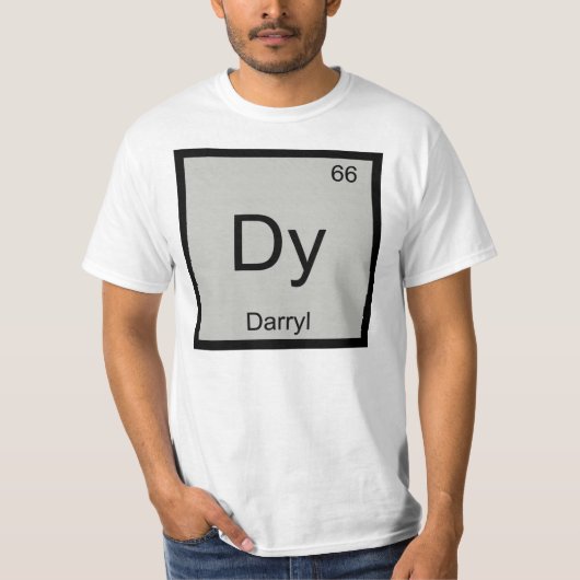 ダリル名化学元素周期表 Tシャツ (正面)
