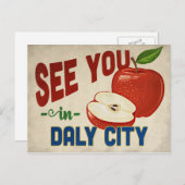 ダリーシティカリフォルニアアップル – ヴィンテージトラベル ポストカード (正面/裏面)