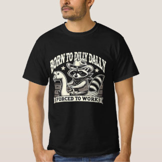 ダリ生まれーにラクーンTシャツへ – カウボーイおもしろいー Tシャツ