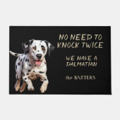 ダルおもしろいマの犬は2回ノックする必要はない ドアマット (正面)