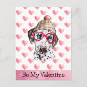 ダルおもしろいマティアンベミーバレンタインドッグバレンタイン シーズンポストカード (正面)