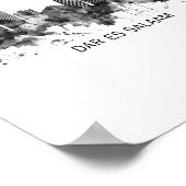 ダルエスサラアムタンザニアスカイラインBW ポスター (角)