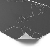 ダルエスサラーム、タンザニア (黒地に白) ポスター (角)