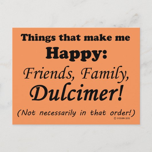 ダルシマーは私を幸せにする ポストカード (正面)