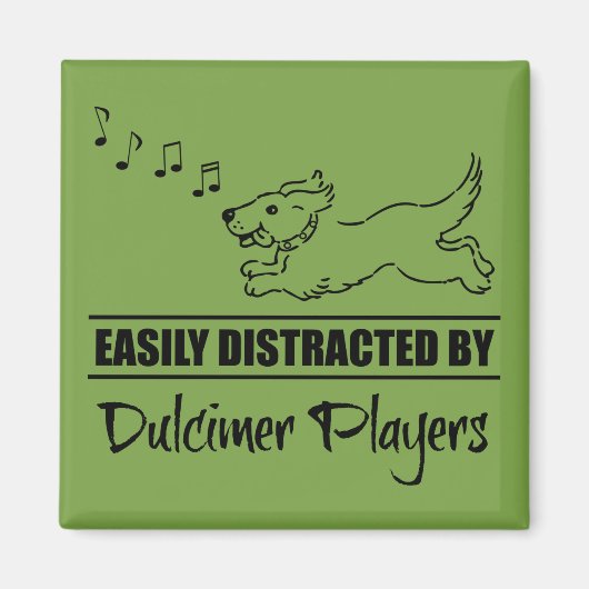 ダルシマーランニング選手に気を取られやすいの犬 マグネット (正面)