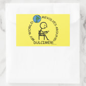 ダルシマー – ワールドのまわりに回転スティック 長方形シール (バッグ)