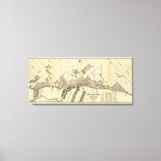 ダルス・郊外の概要地図 キャンバスプリント (正面)