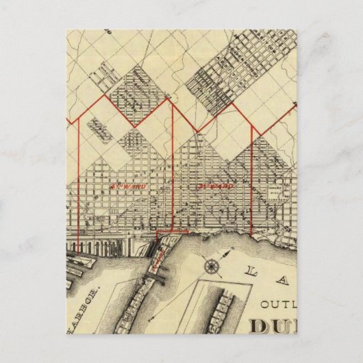 ダルス・郊外の概要地図 ポストカード (正面)