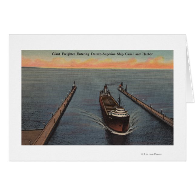 ダルス， MN – 貨物船に入る貨物船の眺め (正面横)