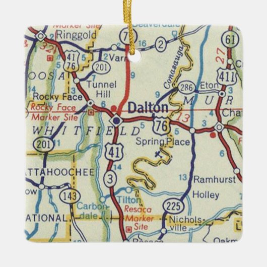 ダルトングルジアヴィンテージマップセラミックオーナメント セラミックオーナメント (正面)