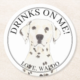 ダルパーソナライズされたマの犬結婚の ラウンドペーパーコースター