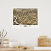 ダルビル， ILパノラママップ – 1869 ポスター (キッチン)