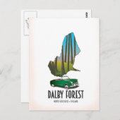 ダルビーフォレストノースヨークシャーの旅行マップ ポストカード (正面/裏面)