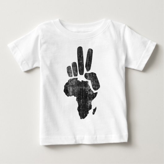 ダルフールアフリカの平和手 ベビーTシャツ (正面)