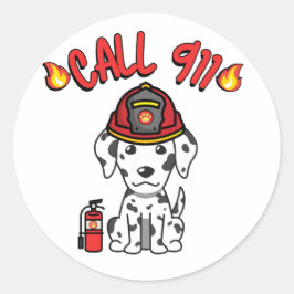 ダルマおもしろいスの犬は消防士だ ラウンドシール