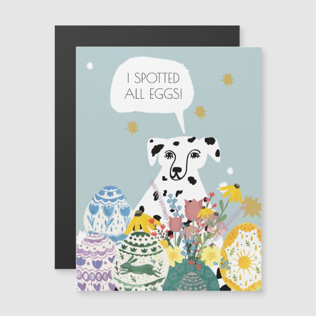 ダルマおもしろいティアンドッグ抽象芸術エッグハッピーイースター (正面/裏面)