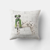 ダルマおもしろいティアン犬の水色クリスマス クッション (裏面)