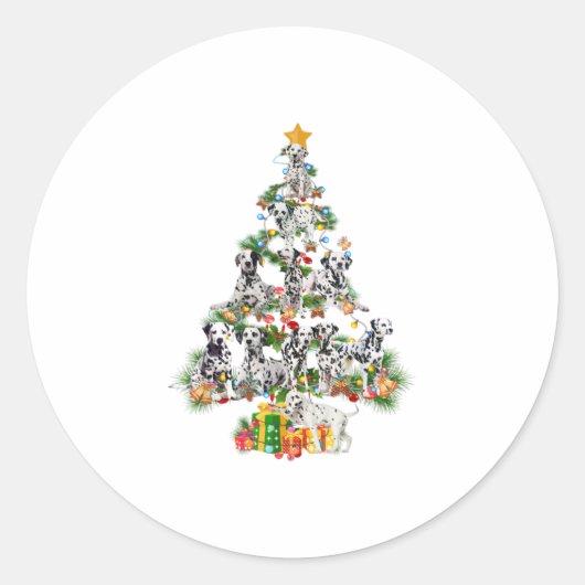 ダルマおもしろいティアン犬メリークリスマストル ラウンドシール (正面)