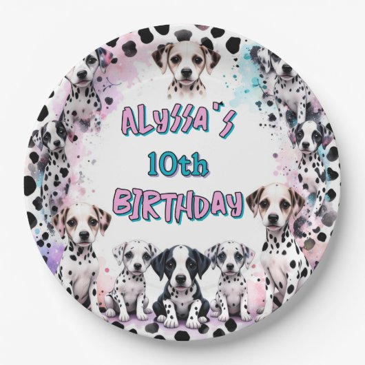 ダルマお洒落ティアンパピー誕生日パーティー ペーパープレート (正面)