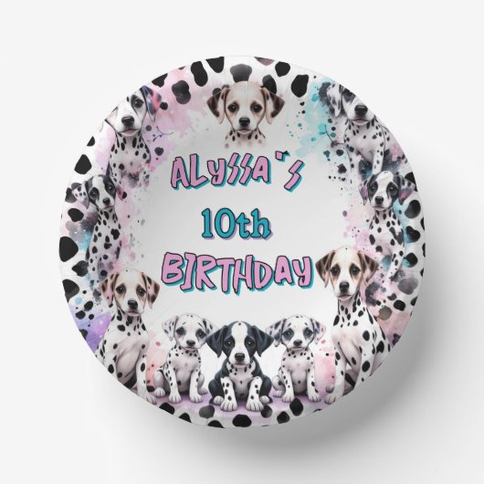 ダルマお洒落ティアンパピー誕生日パーティー ペーパーボウル (正面)