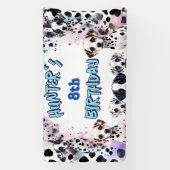 ダルマお洒落ティアンブルーパープル誕生日バナー 横断幕 (縦)