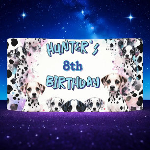 ダルマお洒落ティアンブルーパープル誕生日バナー 横断幕