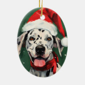 ダルマのクリスマスブ絵画ラシのアートワーク セラミックオーナメント (裏面)