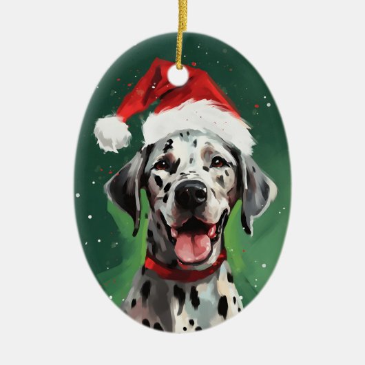 ダルマのクリスマスブ絵画ラシのアートワーク セラミックオーナメント (正面)