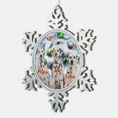 ダルマのクリスマス スノーフレークピューターオーナメント (右)