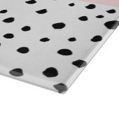 ダルマのドット、スポット、白黒、あなたの名前 カッティングボード (角)