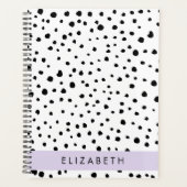 ダルマのドット、スポット、白黒、あなたの名前 プランナー手帳 (正面)