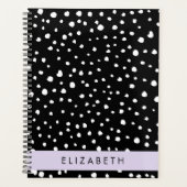 ダルマのドット、スポット、白黒、あなたの名前 プランナー手帳 (正面)