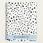 ダルマのドット、スポット、白黒、あなたの名前 プランナー手帳 (正面)