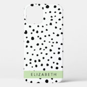 ダルマのドット、スポット、白黒、あなたの名前 Case-Mate iPhoneケース (裏面)