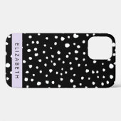 ダルマのドット、スポット、白黒、あなたの名前 Case-Mate iPhoneケース (裏面 (横))