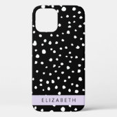 ダルマのドット、スポット、白黒、あなたの名前 Case-Mate iPhoneケース (裏面)