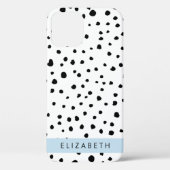 ダルマのドット、スポット、白黒、あなたの名前 Case-Mate iPhoneケース (裏面)
