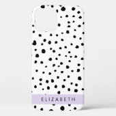 ダルマのドット、スポット、白黒、あなたの名前 Case-Mate iPhoneケース (裏面)