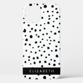 ダルマのドット、スポット、白黒、あなたの名前 Case-Mate iPhoneケース (裏面)