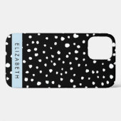 ダルマのドット、スポット、白黒、あなたの名前 Case-Mate iPhoneケース (裏面 (横))