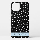 ダルマのドット、スポット、白黒、あなたの名前 Case-Mate iPhoneケース (裏面)