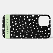 ダルマのドット、スポット、白黒、あなたの名前 Case-Mate iPhoneケース (裏面 (横))
