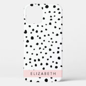 ダルマのドット、スポット、白黒、あなたの名前 Case-Mate iPhoneケース (裏面)