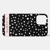 ダルマのドット、スポット、白黒、あなたの名前 Case-Mate iPhoneケース (裏面 (横))