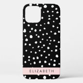 ダルマのドット、スポット、白黒、あなたの名前 Case-Mate iPhoneケース (裏面)